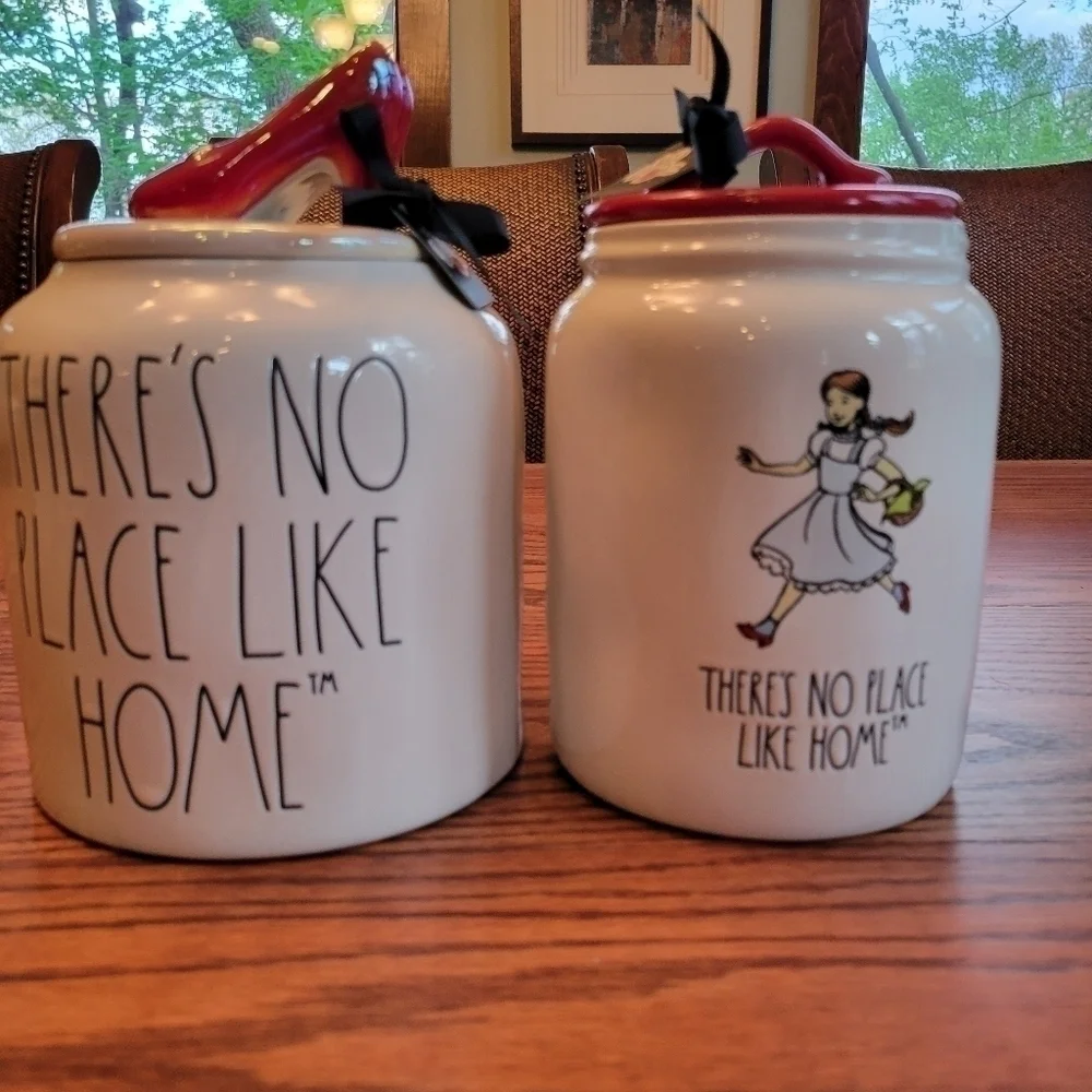 RAE DUNN There's no place like home canister set of 2.  Wizard of Oz. Wicked.